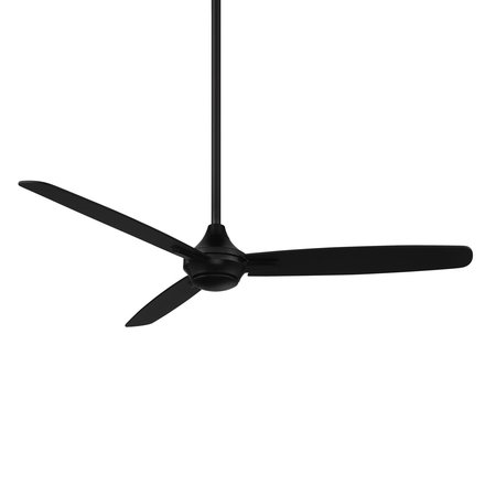 WAC Blitzen Indoor and Outdoor 3-Blade Smart Ceiling Fan 54in Matte Black with Remote Control F-060